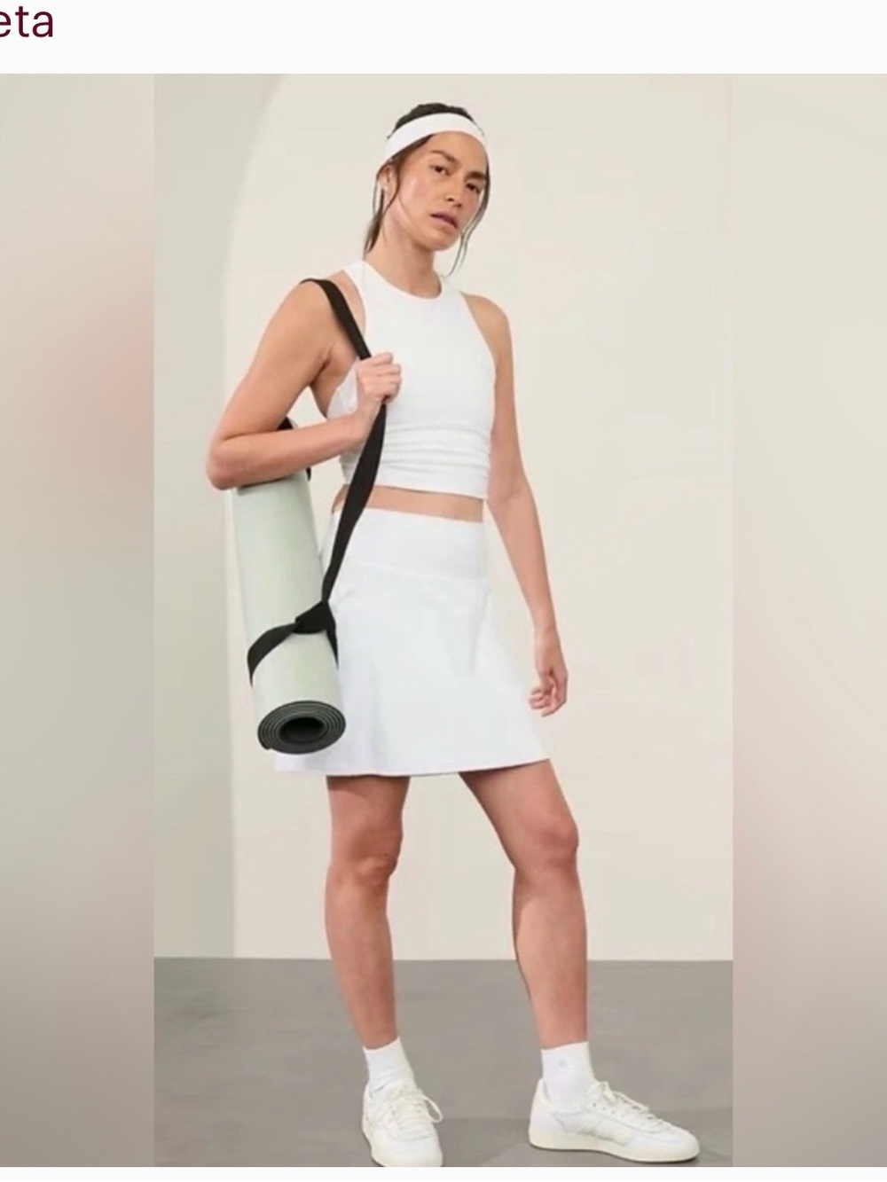 Athleta White A-Line Active Skirt Large New